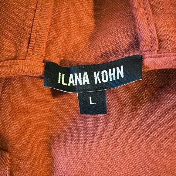Ilana Kohn Muted Red Hooded Utility Trench Coat with Cinche Waist - Picture 6 of 7